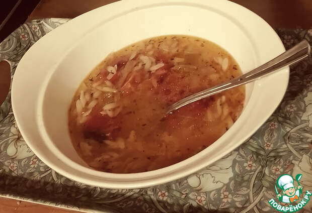 Томатный суп с орзо