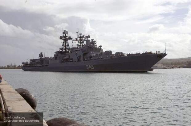 Модернизированный фрегат "Маршал Шапошников" выходит на испытания в Японское море