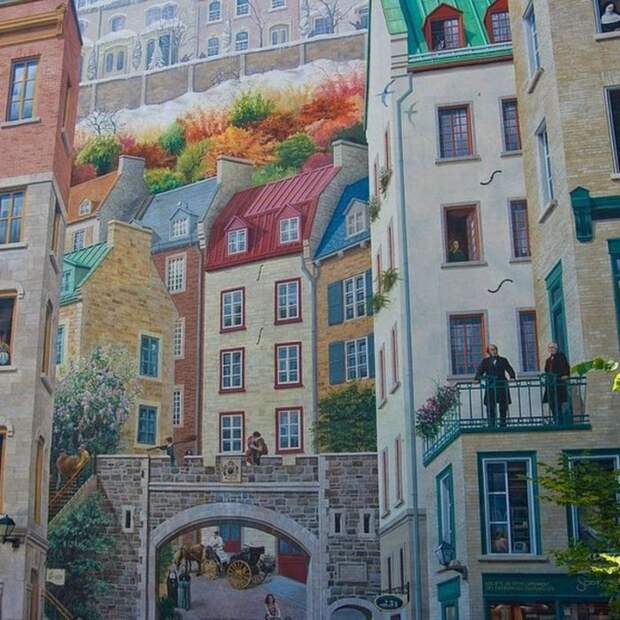 Красивые муралы на улицах Квебека (11 фото)