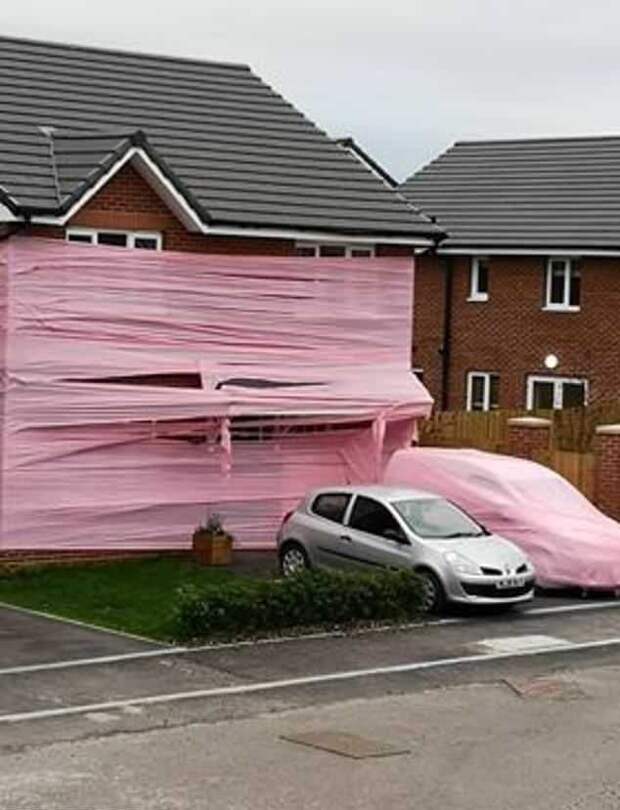 Молодожены вернулись из медового месяца и обнаружили, что их дом и авто стали розовыми