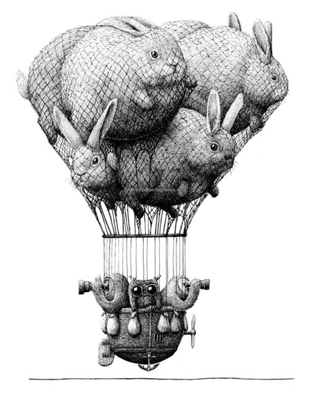 Сюрреалистические иллюстрации Редмера Хукстры, бросающие вызов логике