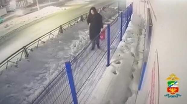 Злоумышленница попала на видео / Фото: стоп-кадр с видео транспортной полиции Сибири