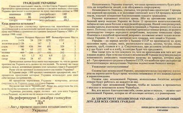 Никого не смущало, что листовки за независимость печатались на русском