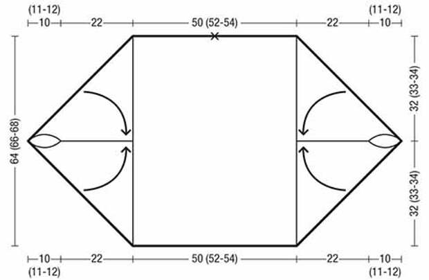 Прямоугольный кардиган схема