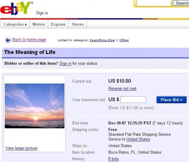 2. Смысл жизни ebay, вещи, прикол, товары