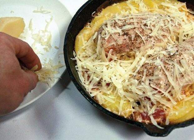 мясо с картошкой на сковороде