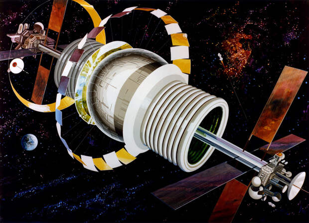 Сферическая станция, построенная по принципу сферы Бернала. nasa, космические колонии, космос