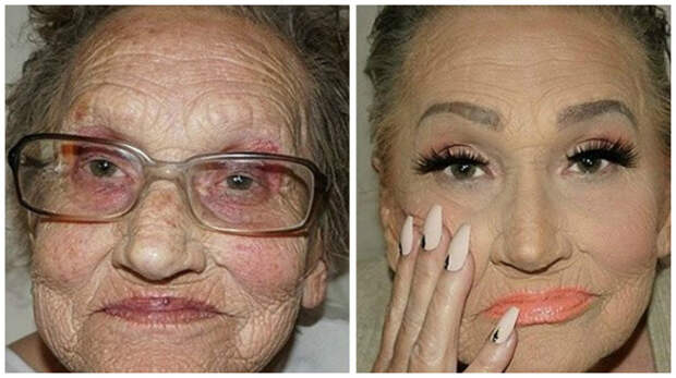 Макияж для бабушки бабушка, визаж, внучка, возраст не помеха, макияж