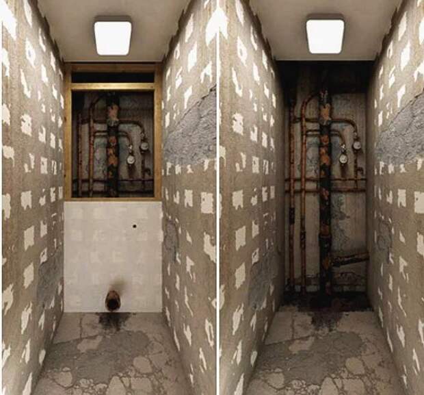 Как спрятать канализационные трубы в туалете