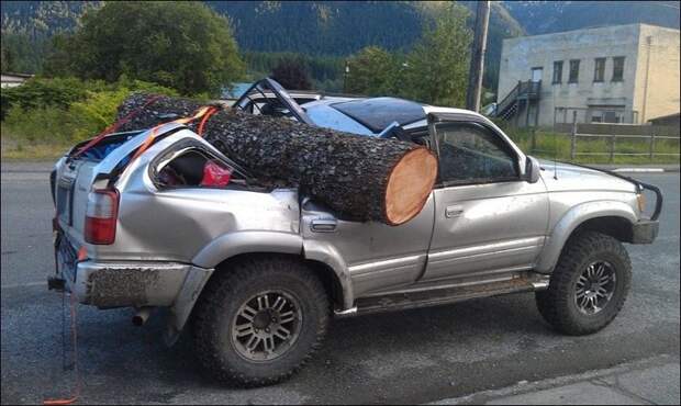 Как правильно за дровами ездить авария, авто, прикол