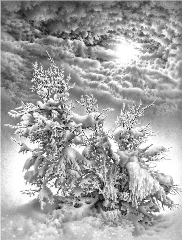 Симфония зимы. Из серии «Лунные ночи Имеретии». Автор: Гурам Доленджашвили.