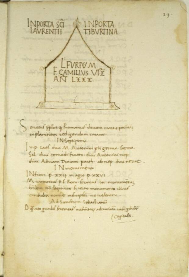 Poggio Bracciolini, (Sylloge Collection of Inscriptions), Fifteenth century  Поджио Браччолини, (Sylloge коллекция надписей), пятнадцатое столетие.