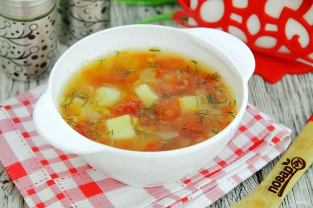 Гороховый суп с томатами
