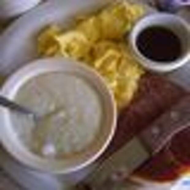 A complete breakfast, with a side of red-eye gravy.