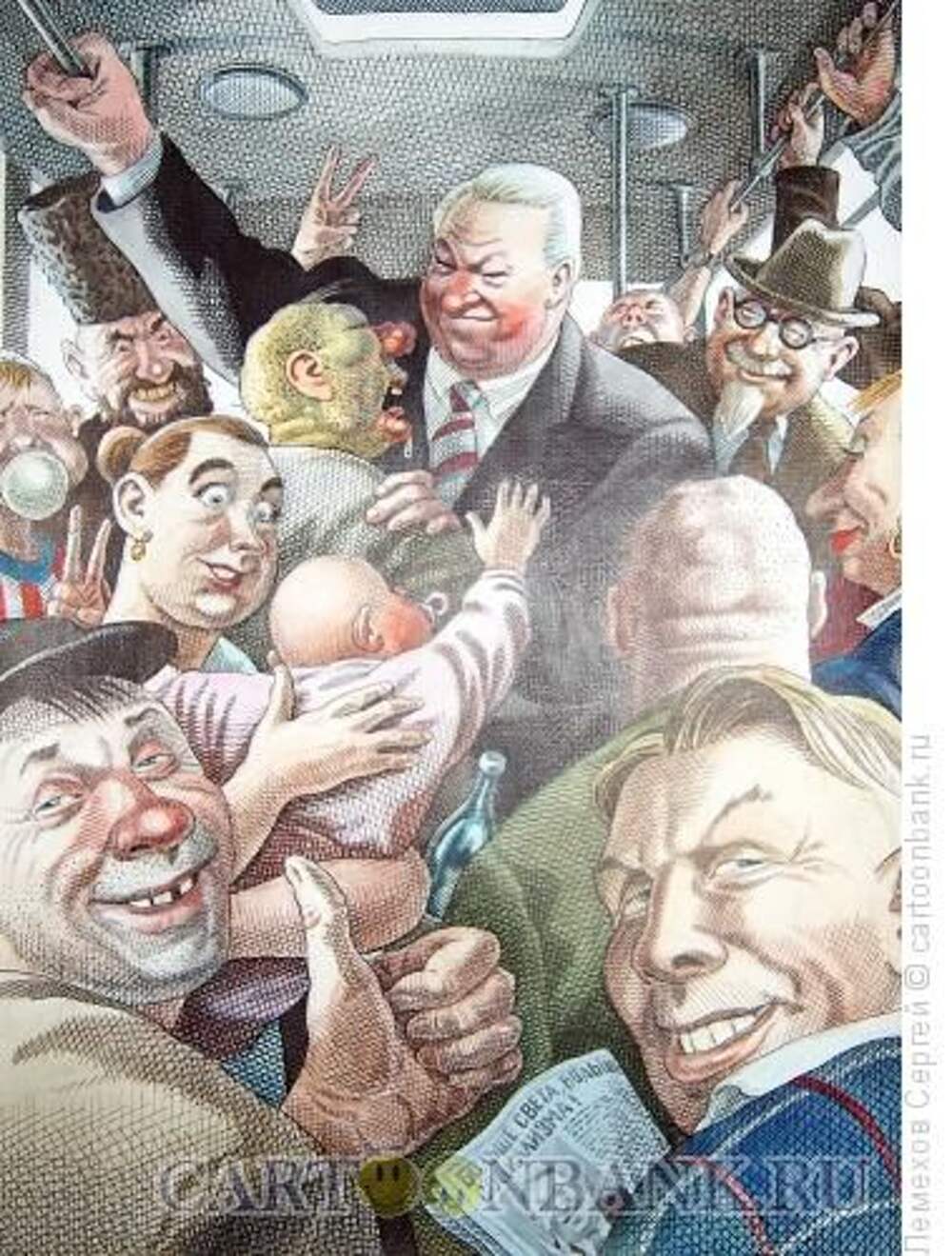 Горбачев и Ельцин карикатура