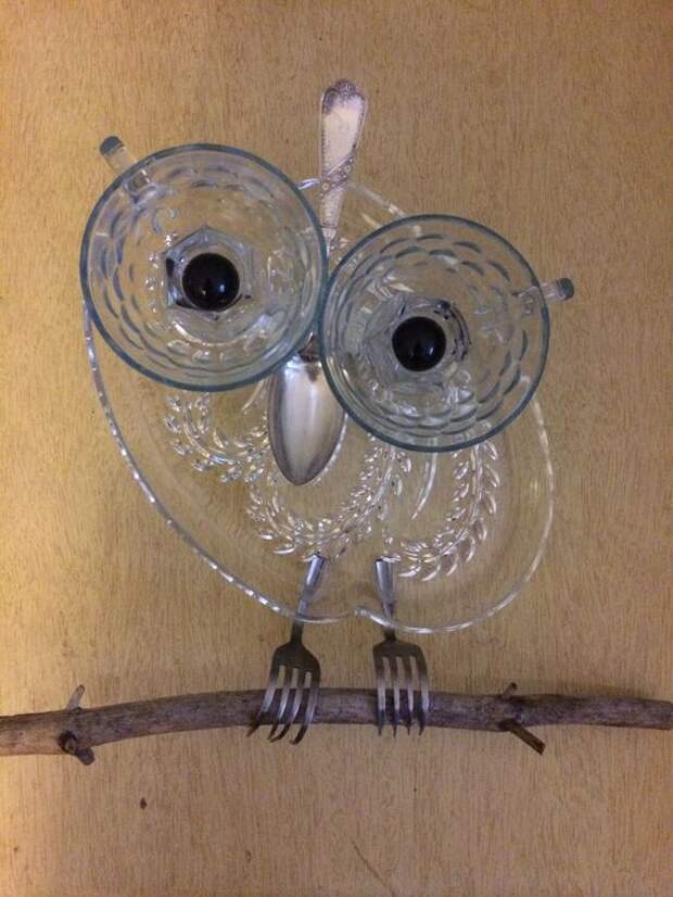 Owl garden art/suncatcher by tambrey the Repurposer - 165