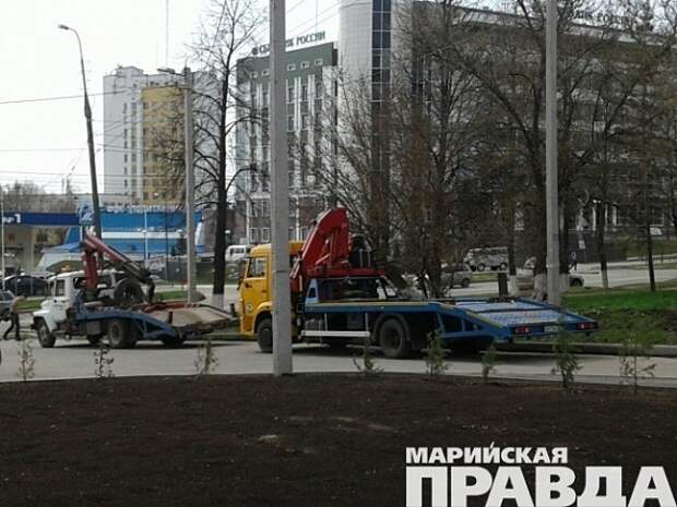 Последние приготовления к приезду Владимира Путина в Йошкар-Оле.