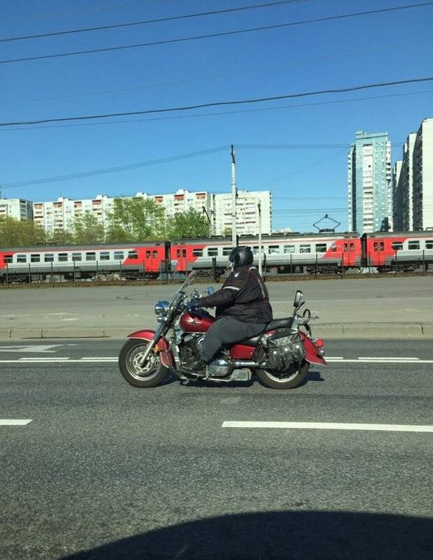 Железный конь стерпит все  байк, мотоцикл, прикол, юмор