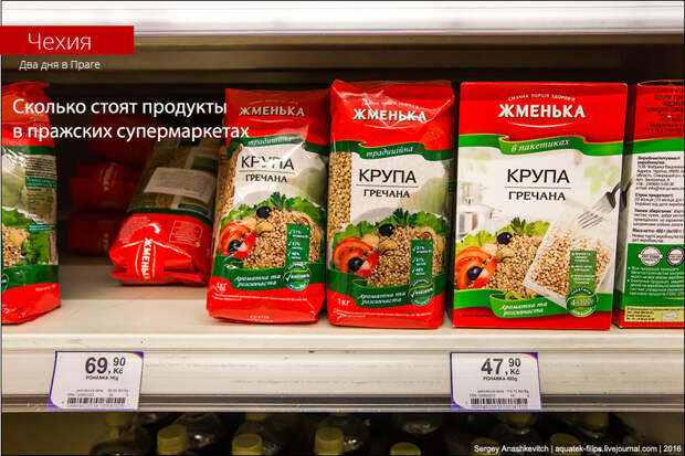 Удивительные цены на продукты в супермаркете Праги