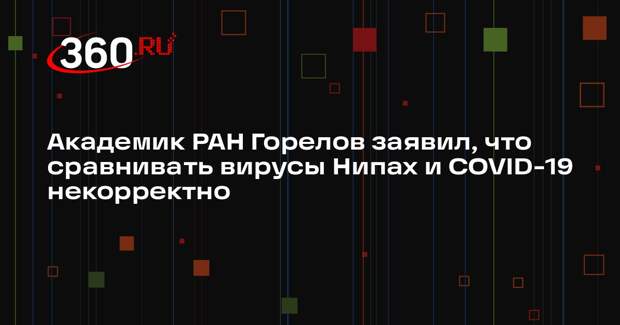 Академик РАН Горелов заявил, что сравнивать вирусы Нипах и COVID-19 некорректно