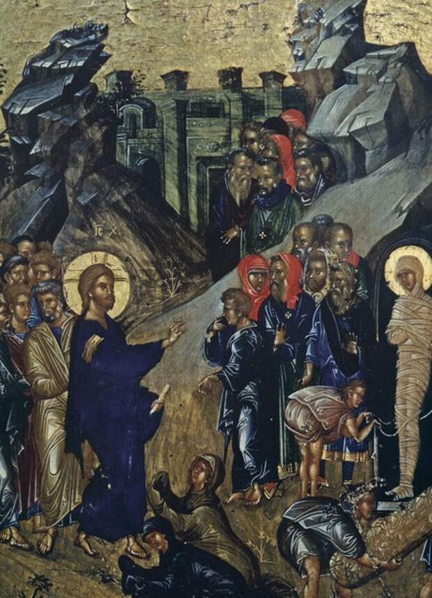 Воскрешение Лазаря.XV Византия Середник иконы ГРМ СПб