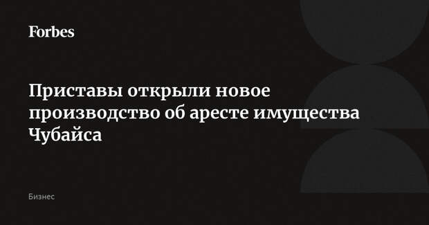 Приставы открыли новое производство об аресте имущества Чубайса