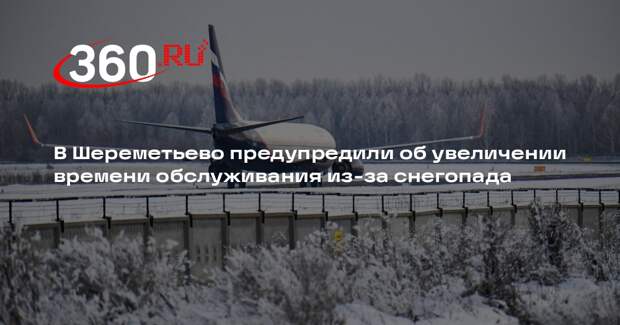В Шереметьево предупредили об увеличении времени обслуживания из-за снегопада