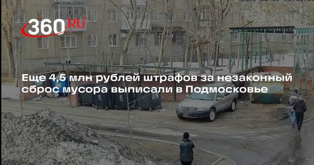 Еще 4,5 млн рублей штрафов за незаконный сброс мусора выписали в Подмосковье