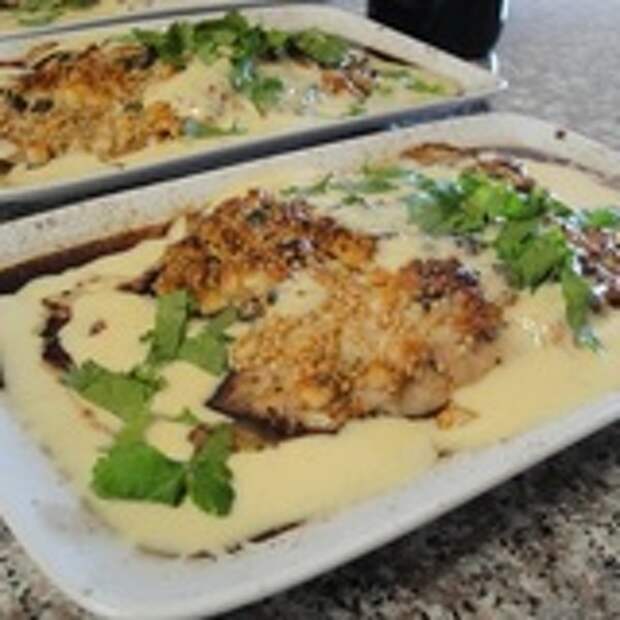 Рыба с Орехами и Каперцами под Горчичным Соусом с Вином ! ! !