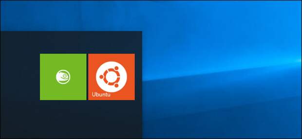 Ubuntu and openSUSE shortcuts in Windows 10's Start menu