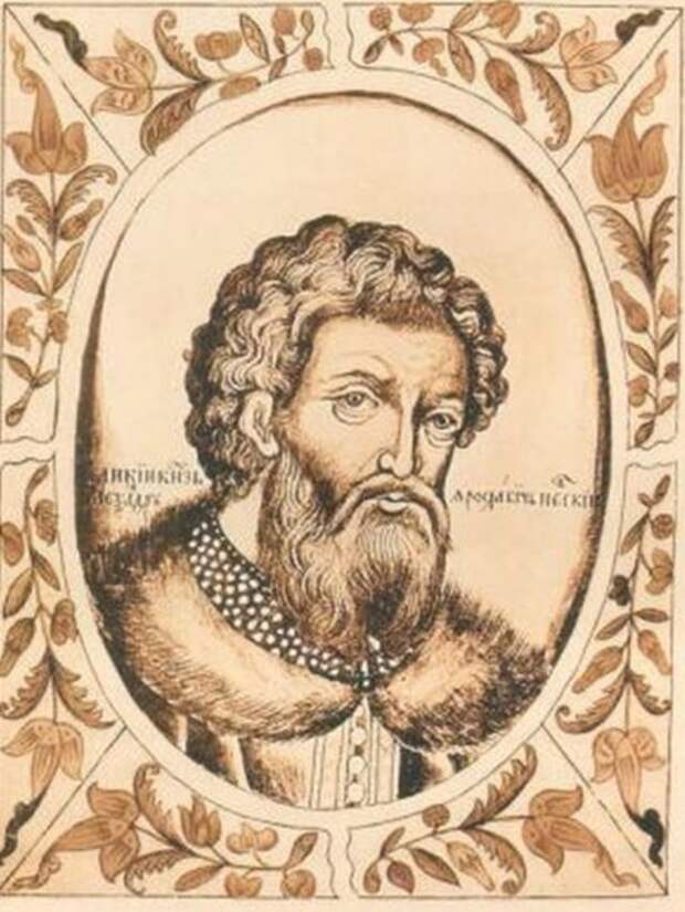 Александр Невский, миниатюра из "Царского титулярника" 1672 года
