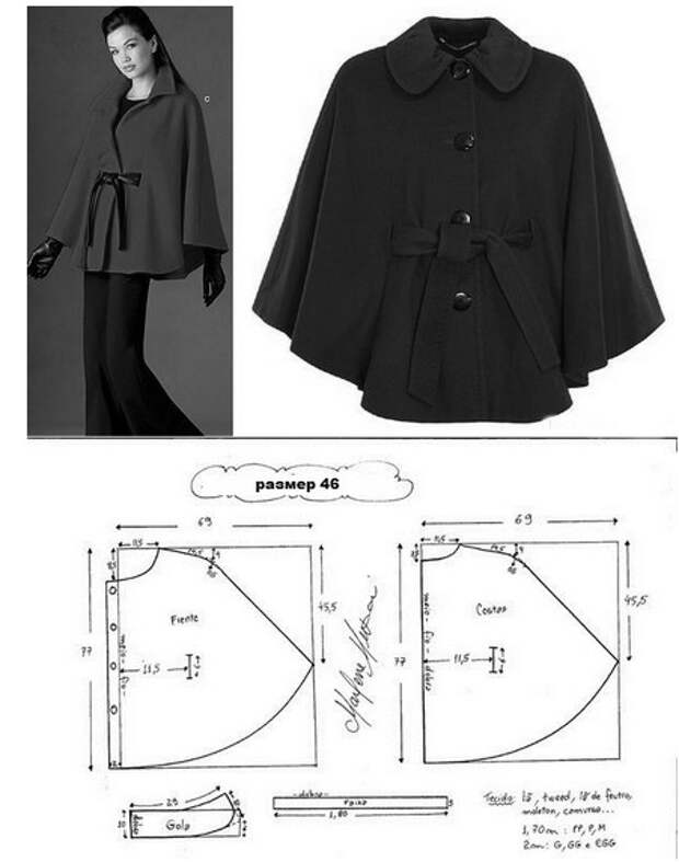 15 стильных пальто и пончо с выкройками: чтобы всегда быть в тренде...
