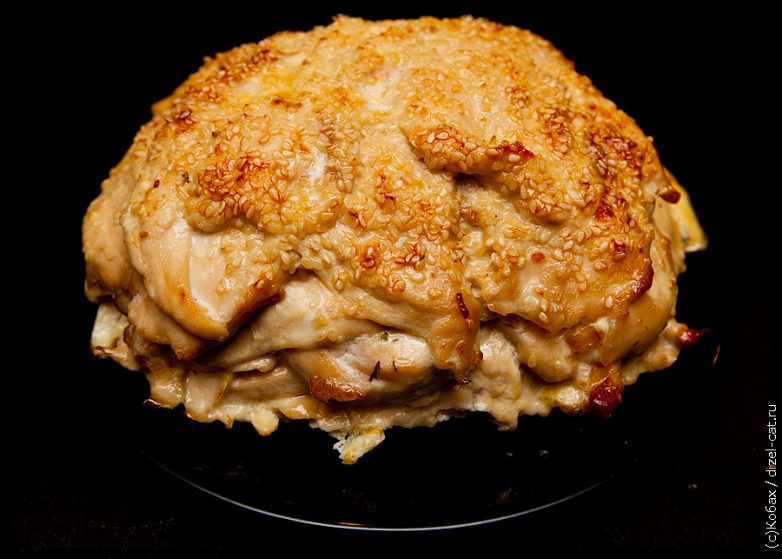 Курица, запечённая слоями