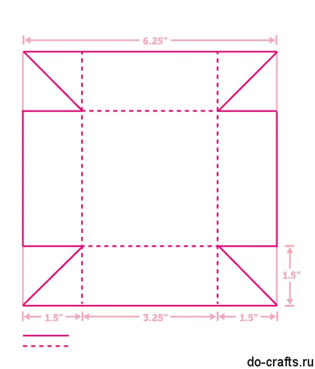 Схема как сделать коробку из картона