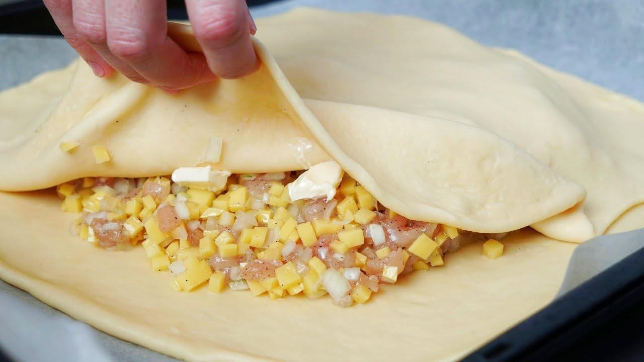 Пирог с картошкой и куриным филе