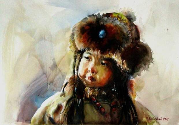 Бат Оршихын, Монголия акварель, картина, художник