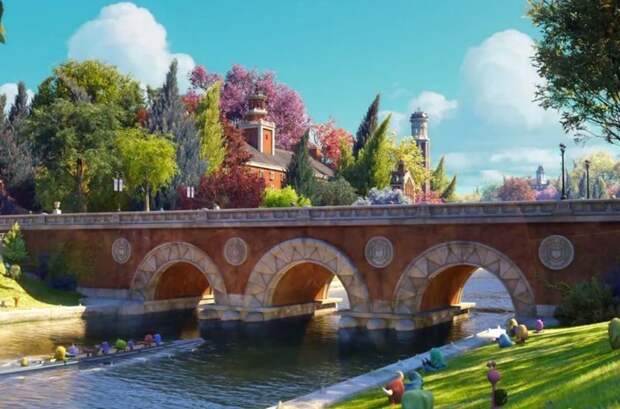 Мост в «Университете монстров» / Weeks Footbridge, Гарвард в мире, достопримечательности, интересно, мультфильм