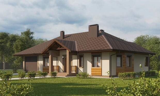 Красивые фасады одноэтажных домов: 51 фото идей