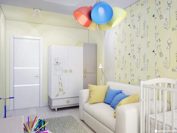 Светлая комната для ребенка, дизайн детской малыша