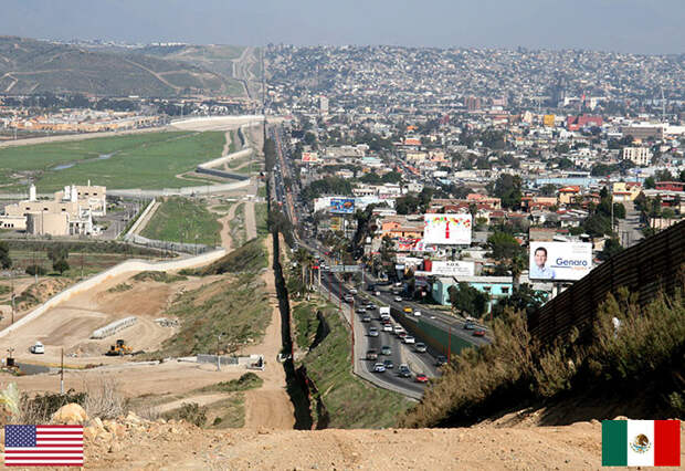 США и Мексика граница, интересно, познавательно, страны, факты
