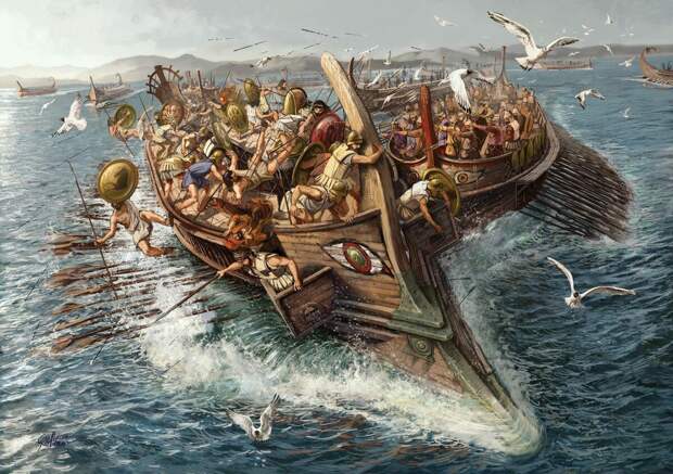 Битва при Ладе, 494 год до н. э. Эпизод греко-перскидских войн. Иллюстратор: Radu Oltean