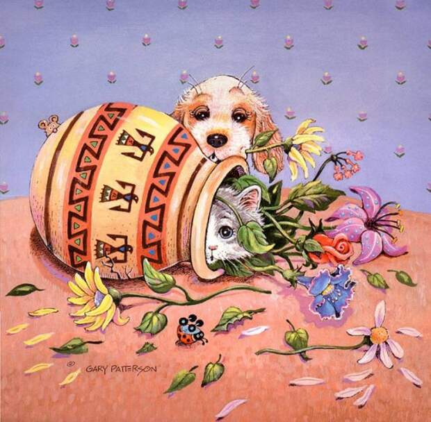 Коты-котики,теплые животики... Художник Гэри Паттерсон (Gary Patterson) (114 картинок)