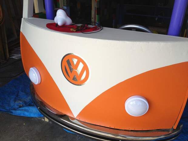 Детская кровать в виде фургона Volkswagen своими руками volkswagen, детская кровать, кровать, своими руками