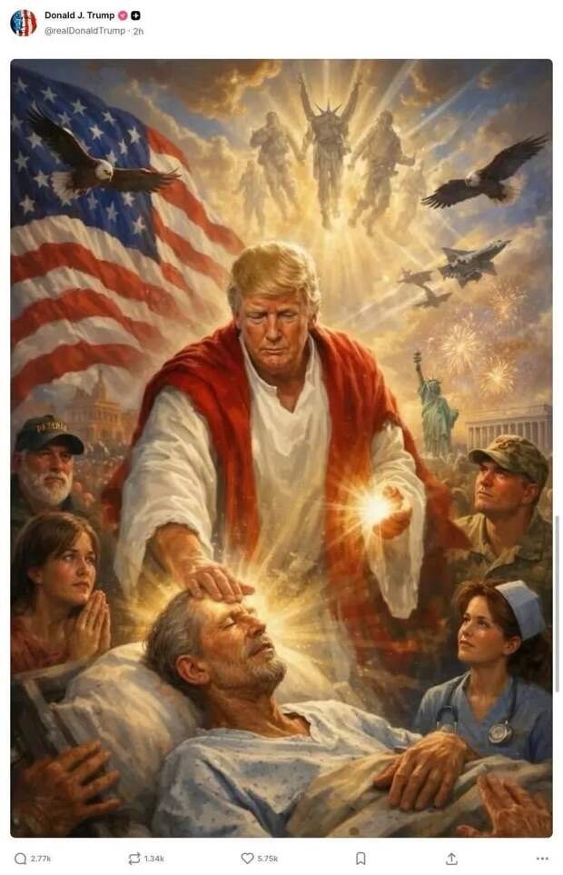 Трамп опубликовал себя в образе Иисуса Христа