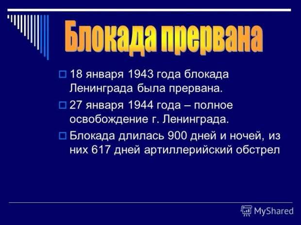 18 января 1943 г. День прорыва блокады Ленинграда в годы Великой Отечественной войны 18 января 1943 г. День прорыва блокады Ленинграда в годы Великой Отечественной войны