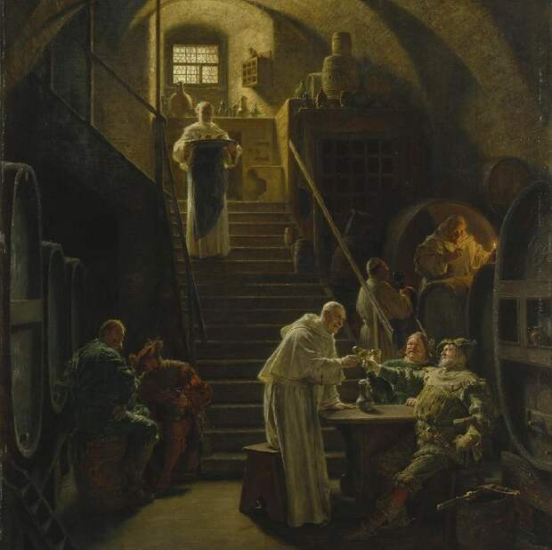 В гостях у монахов. Автор: Эдуард фон Грютцнер.