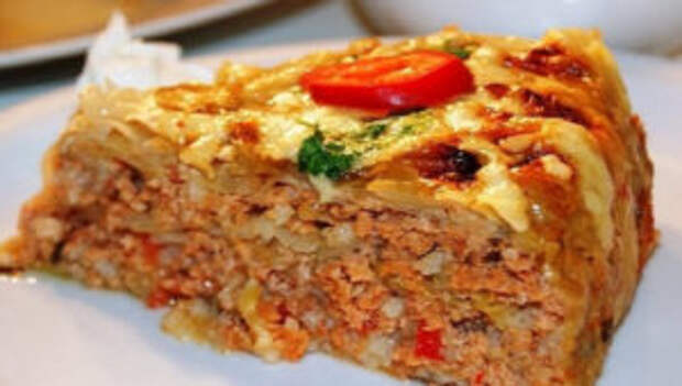 Быстрый пирог с капустой и мясным фаршем Быстрый пирог с капустой и мясным фаршем