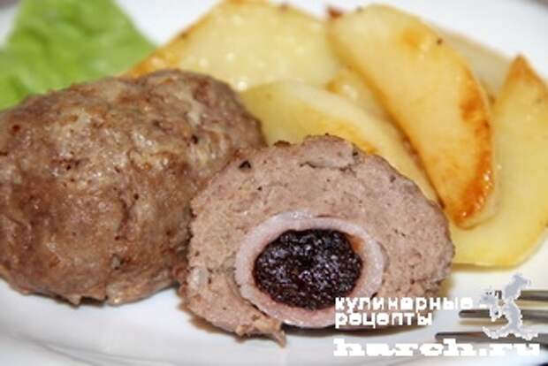 Мясные зразы с черносливом и беконом