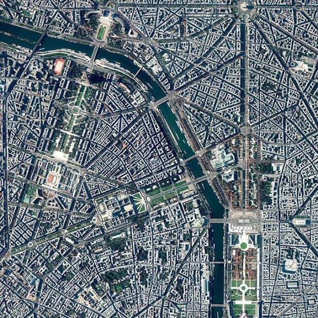 34. Париж, Франция Бенджамин Грант, земля, природа, фото со спутника, фотография, фотомир