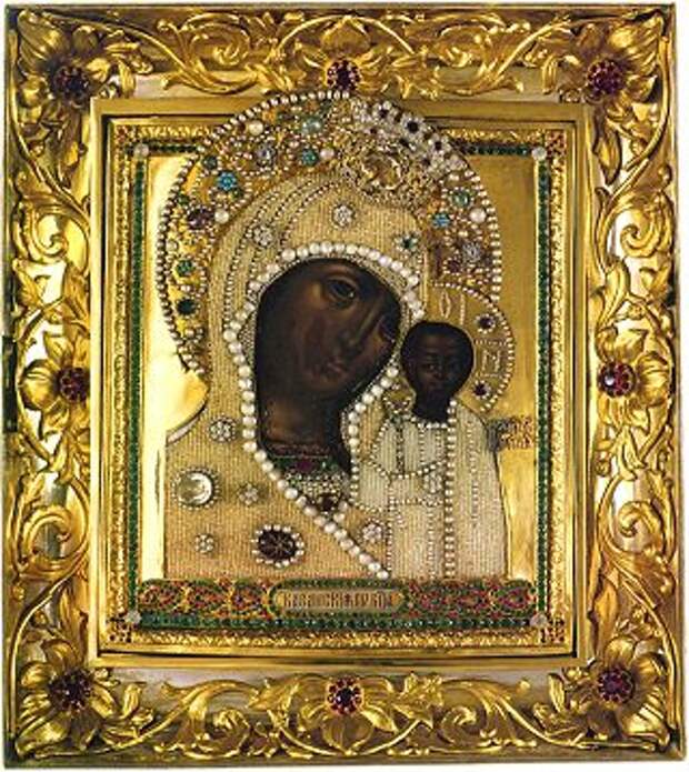 Казанская икона Божией Матери. Икона XVII века.